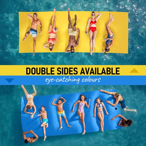 Water Floating Mat Foam Pad Lounge for Boat Pool Lake 550x183x3.5CM Blue Black Yellow