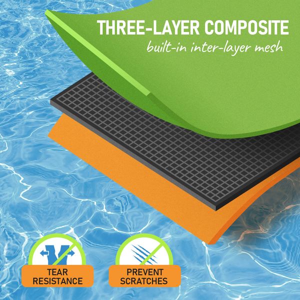 Water Floating Mat Foam Pad Lounge for Boat Pool Lake 457x183x3.5CM Orange Black Green 