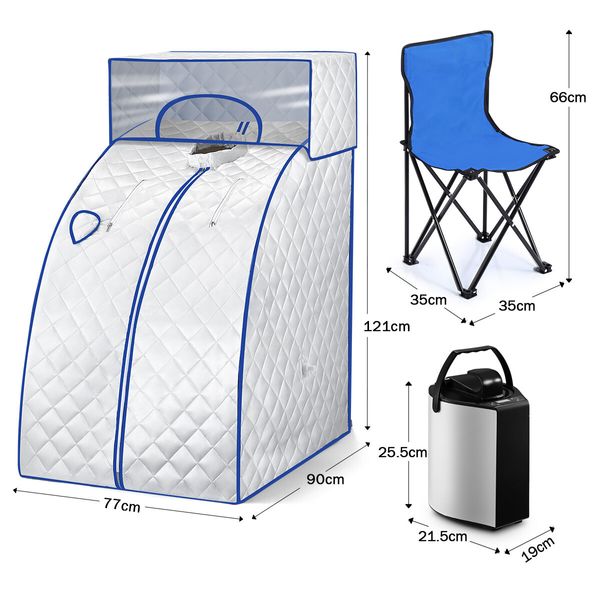 Portable Steam Sauna Room for Home Private Spa Tent with 3L Evaporator 1000W