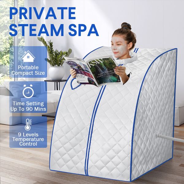 Steam Sauna Room Portable Home Spa with 3L Evaporator Capacity 1000W