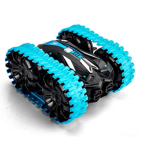 2022 Amphibious Remote Control Road Truck Stunt Car Waterproof RC Car for Birthday Christmas Gifts Water Beach Pool Toy Blue