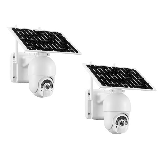 Anisee WIFI PTZ Camera Home Security System CCTV Installation Solar Powered Surveillance x2