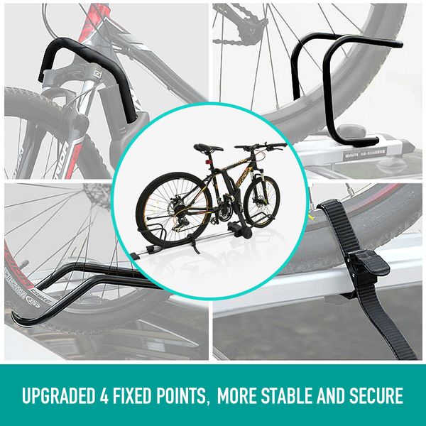 2 Roof Bike Rack for Car Bicycle Storage Carrier for 2 Bikes with Double Lock 