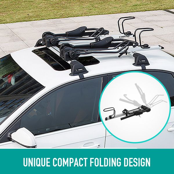 2 Roof Bike Rack for Car Bicycle Storage Carrier for 2 Bikes with Double Lock 
