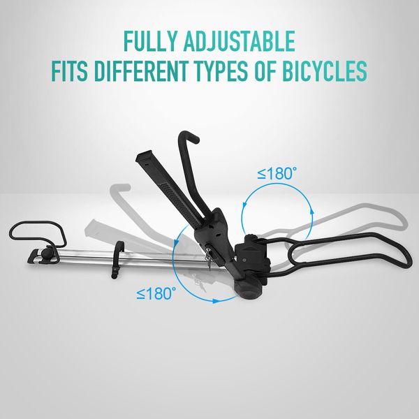 Roof Bike Rack for Car Bicycle Storage Carrier for 1 Bike with Double Lock 