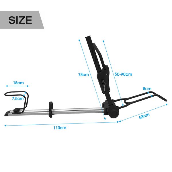 Roof Bike Rack for Car Bicycle Storage Carrier for 1 Bike with Double Lock 