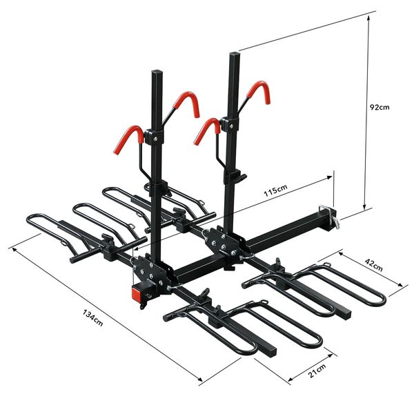 4 Bike Rack for Car SUV Bicycle Storage Carrier Holder Vehicle Rear Platform with 2 Inch Hitch Receiver