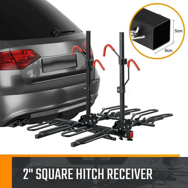 4 Bike Rack for Car SUV Bicycle Storage Carrier Holder Vehicle Rear Platform with 2 Inch Hitch Receiver