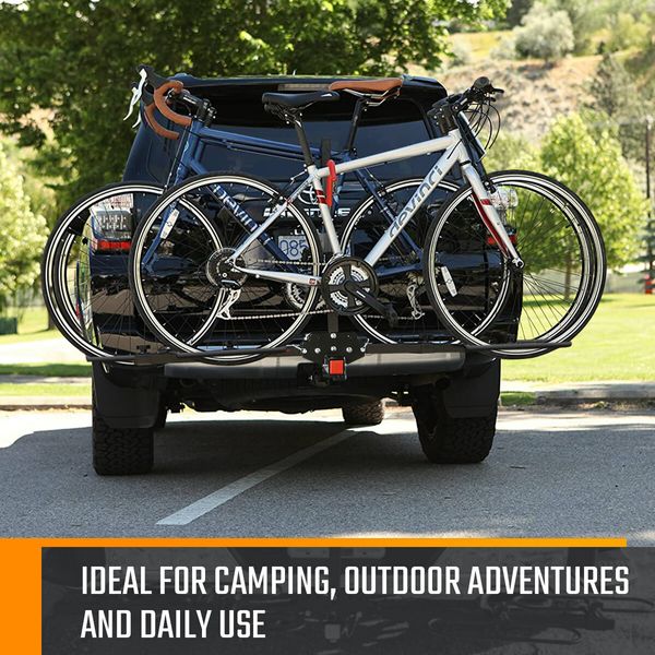 4 Bike Rack for Car SUV Bicycle Storage Carrier Holder Vehicle Rear Platform with 2 Inch Hitch Receiver