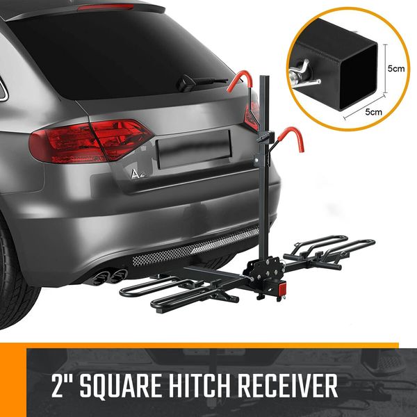 2 Bike Rack for Car SUV Bicycle Storage Carrier Holder Vehicle Rear Platform with 2 Inch Hitch Receiver