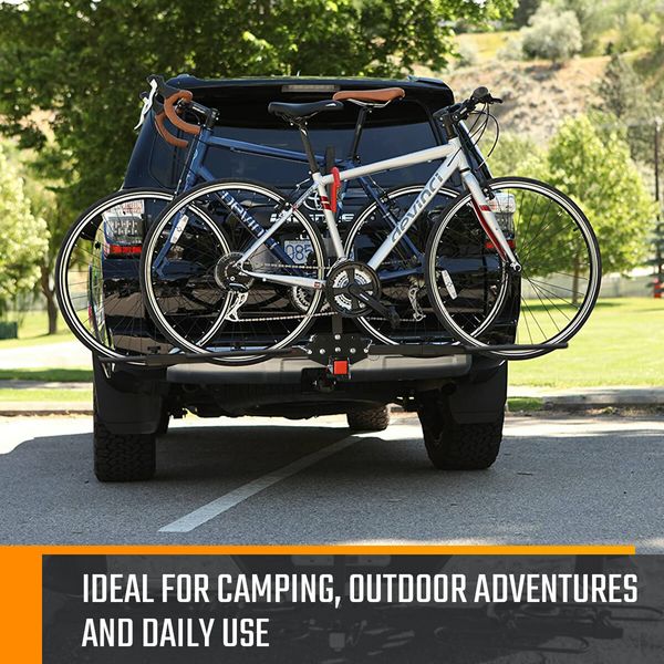 2 Bike Rack for Car SUV Bicycle Storage Carrier Holder Vehicle Rear Platform with 2 Inch Hitch Receiver