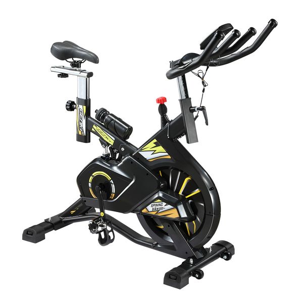 Genki Exercise Bike Spin Stationary Shock Absorbing Home Gym Fitness Equipment Adjustable Magnetic Resistance