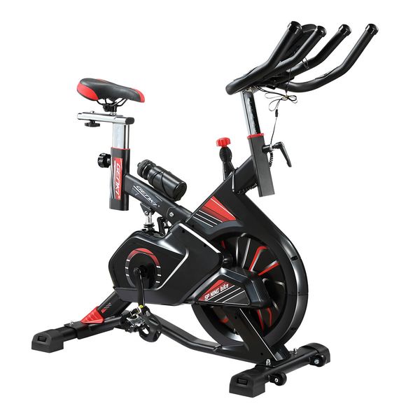 Genki Shock Absorbing Exercise Bike Spin Stationary Home Gym Equipment Adjustable Magnetic Resistance