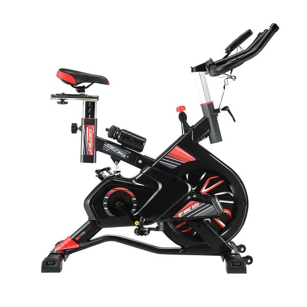 Genki Shock Absorbing Exercise Bike Spin Stationary Home Gym Equipment Adjustable Magnetic Resistance