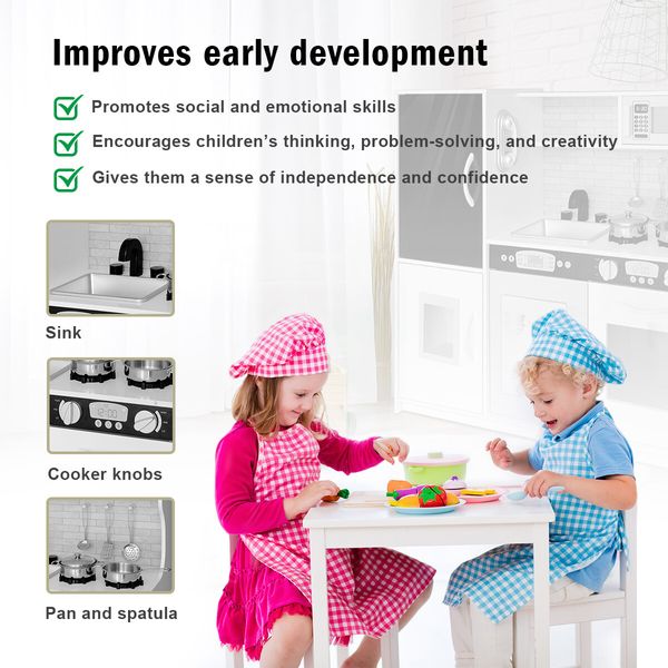 Play Kitchen Kids Educational Toys Pretend Playset Toddler Roleplay Set 11Pcs