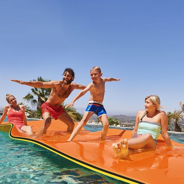 Water Floating Mat Foam Pad Lounge for Boat Pool Lake 550x183x3.5CM Orange Black Yellow