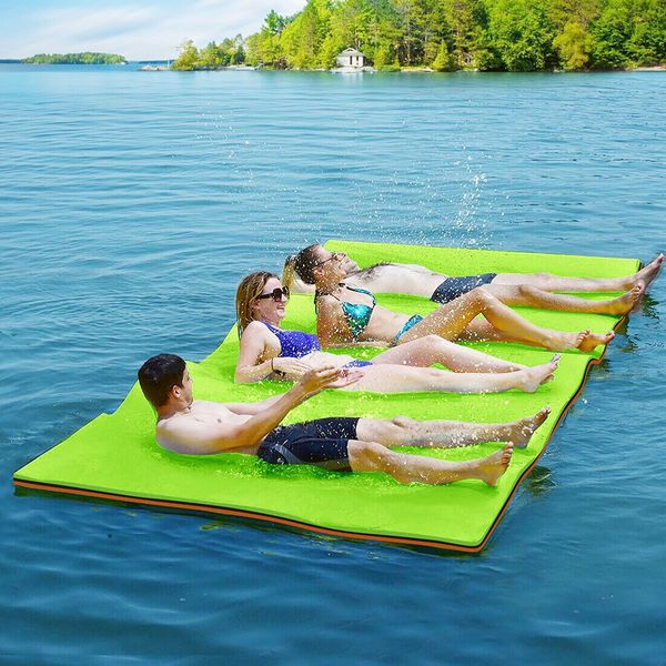 Water Floating Mat Foam Pad Lounge for Boat Pool Lake 457x183x3.5CM Orange Black Green 