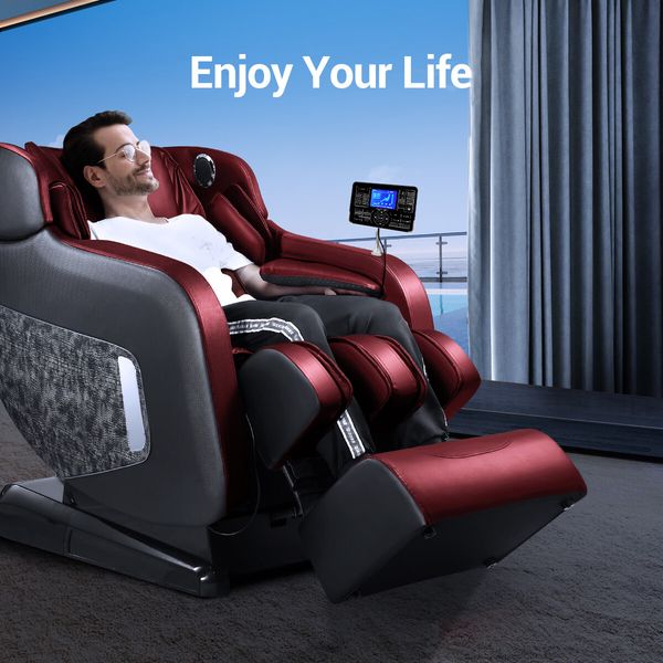 HOMASA 4D Massage Chair Zero Gravity Recliner Electric Massager Full Body Red