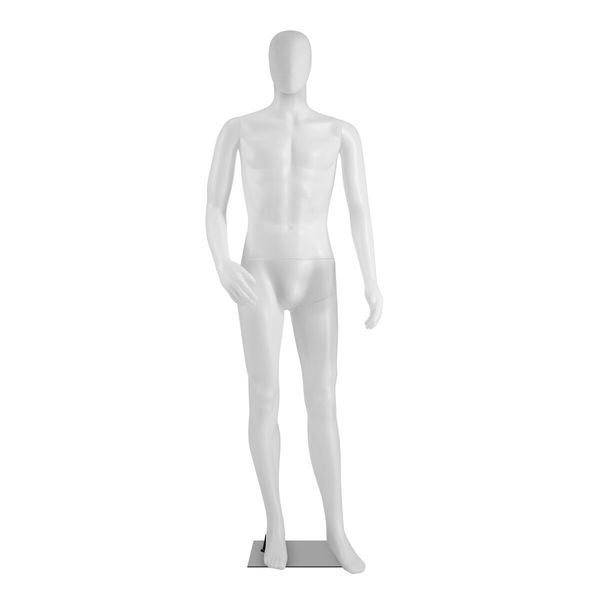 Male Mannequin 185CM Full Body Manikin Display Stand Dress Form Adjustable Detachable White