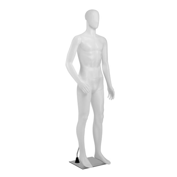 Male Mannequin 185CM Full Body Manikin Display Stand Dress Form Adjustable Detachable White