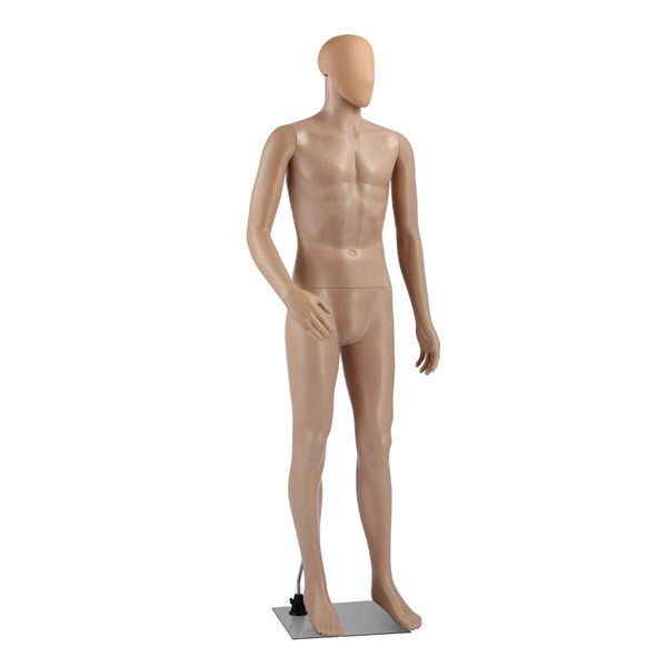 Male Mannequin 185CM Full Body Manikin Display Stand Dress Form Adjustable Detachable Skin Tone