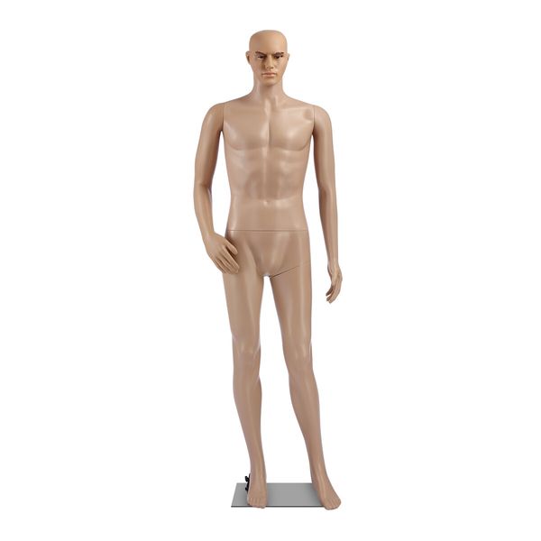 185CM Male Mannequin Full Body Manikin Display Stand Dress Form Adjustable Detachable Skin Tone