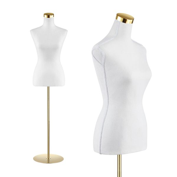 Female Mannequin Torso Display Stand Manikin Dress Form Dressmakers Sewing Fashion Tripod Base 133-180CM White