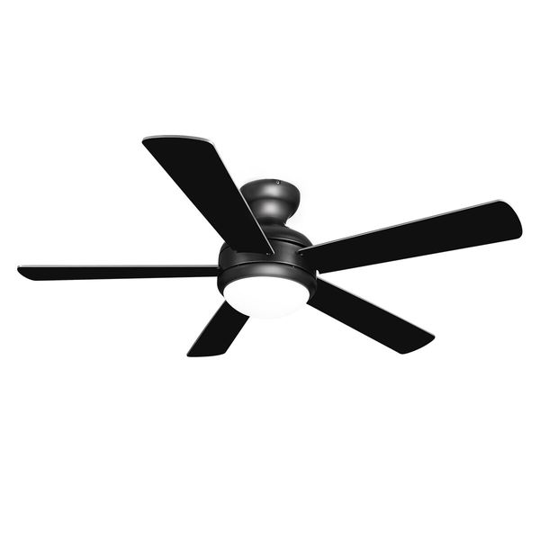 48 Inch Ceiling Fan with LED Lights Remote Control Electric Cooling 5 Blades 3 Speed Timer Black and walnut