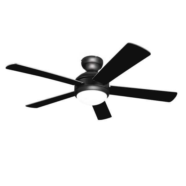 48 Inch Ceiling Fan with LED Lights Remote Control Electric Cooling 5 Blades 3 Speed Timer Black and walnut