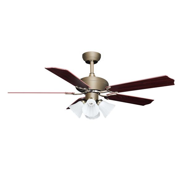 52 Inch Ceiling Cooling Fan with Lights Remote Control 4 Blades 3 Speed Timer Brown