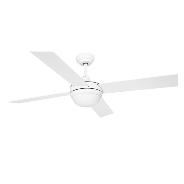 52 Inch Ceiling Cooling Fan with Lights and Remote LED Lamp 4 Blades 3 Speed Timer White