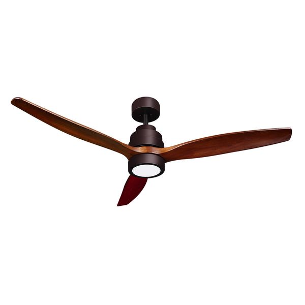 52 Inch Ceiling Cooling Fan with LED Lights Remote Control 3 Blades 5 Speed Timer Brown