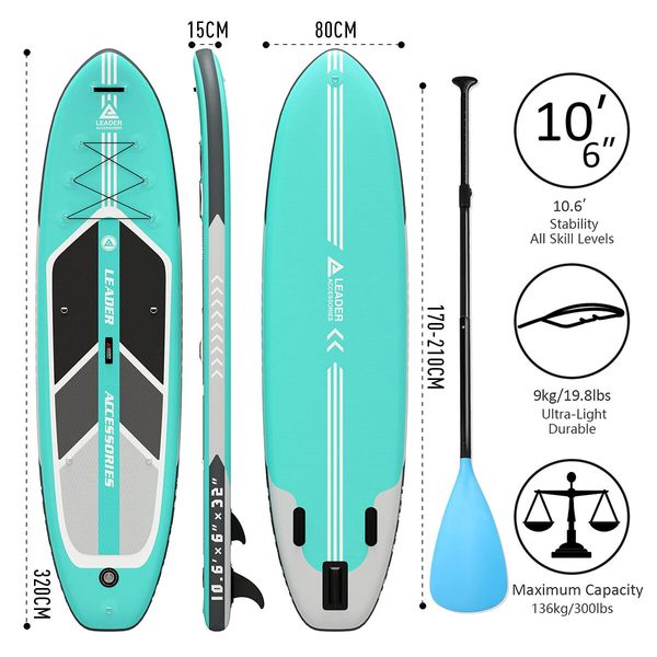 Stand Up Paddle Board Paddleboarding SUP Inflatable Surfboard with Paddle Backpack Leash Pump