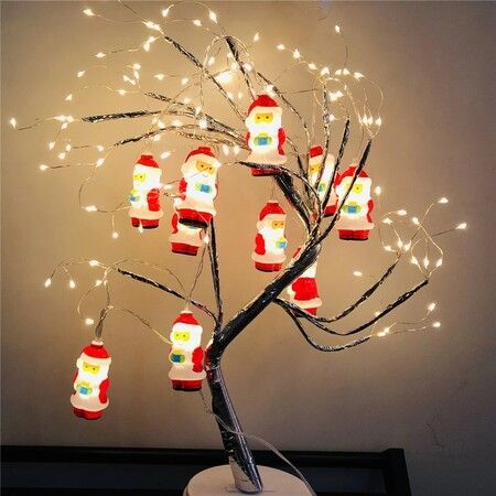 Battery powered Santa Claus Christmas 10 leds string light Fairy home decoration for Bedroom,Stairs,Christmas tree