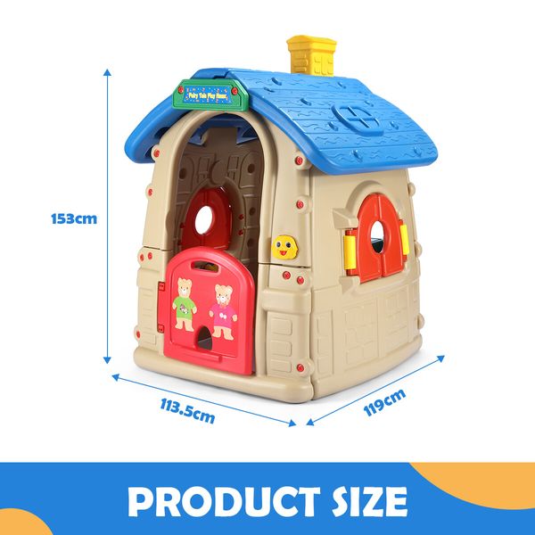 Kidbot Cubby Playhouse Kids Outdoor Toy Plastic Play Equipment Toddler Playset 1.5m