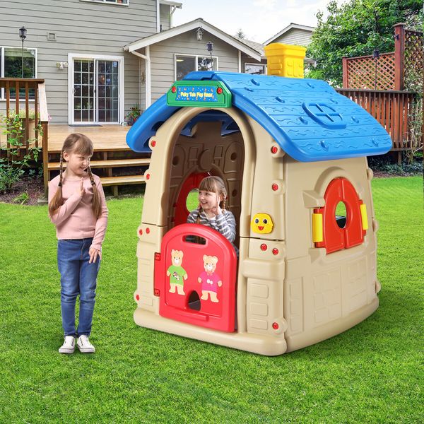 Kidbot Cubby Playhouse Kids Outdoor Toy Plastic Play Equipment Toddler Playset 1.5m
