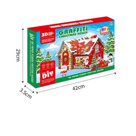 Christmas Painting Playhouse Cardboard Graffiti DIY Coloring and Drawing Doodle with 20 Pens Great Gift idea