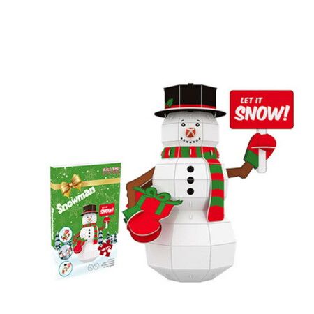 44pcs 3D Puzzle Snowman  Building Model Kit Christmas Decor Gifts Assemble Size 31x21x35cm