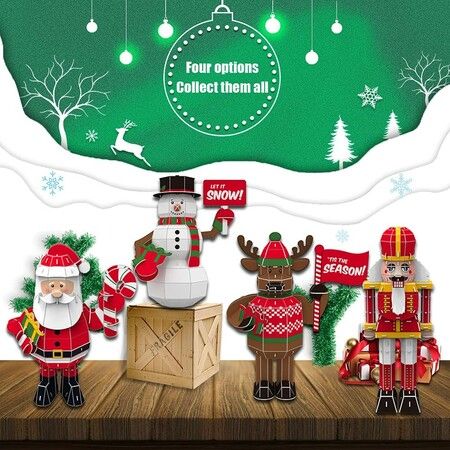 59pcs 3D Puzzle Santa Claus Building Model Kit Christmas Decor Gifts Assemble Size 27x18x35.5cm