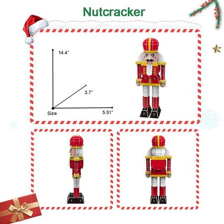 72pcs 3D Puzzle Nutcracker Building Model Kit Christmas Decor Gifts Assemble Size 14x9.4x36.5cm