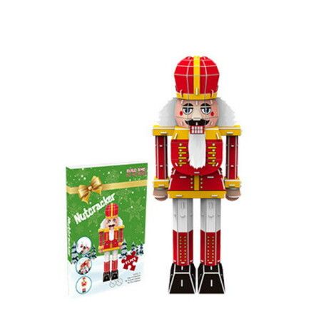 72pcs 3D Puzzle Nutcracker Building Model Kit Christmas Decor Gifts Assemble Size 14x9.4x36.5cm