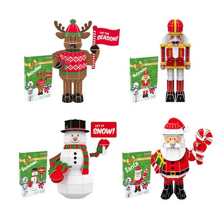 72pcs 3D Puzzle Nutcracker Building Model Kit Christmas Decor Gifts Assemble Size 14x9.4x36.5cm