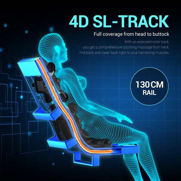 HOMASA 4D Massage Chair Electric Recliner Zero Gravity Massager Full Body Gray