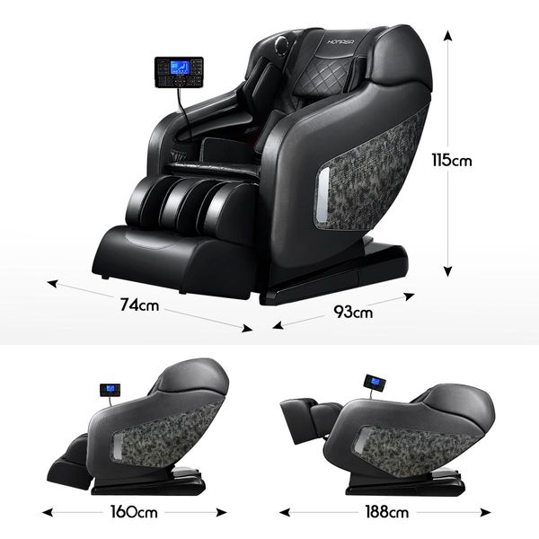 HOMASA 4D Massage Chair Electric Recliner Zero Gravity Massager Full Body Gray