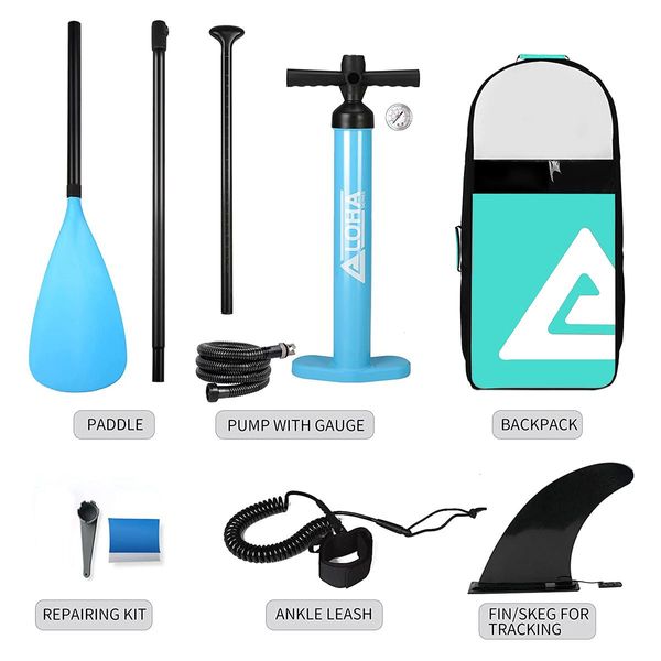 Stand Up Paddle Board SUP Paddleboarding Inflatable Surfboard with Paddle Leash Backpack Pump