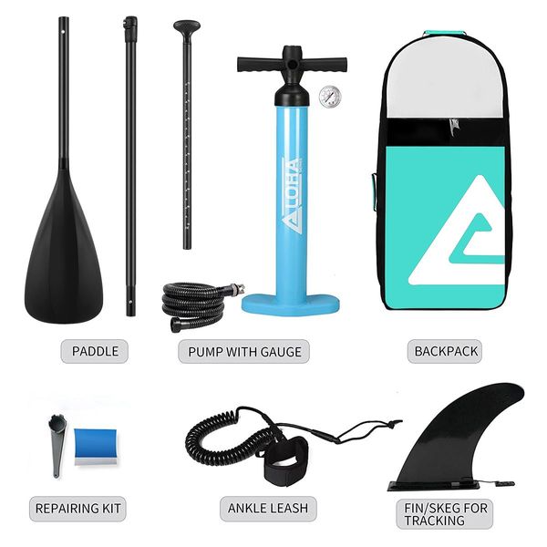 Inflatable Stand Up Paddle Board Paddleboarding SUP Surfboard with Paddle Backpack Leash Pump