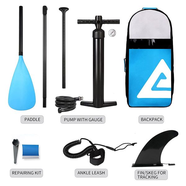 Stand Up Paddle Board Inflatable SUP Surfboard Paddleboarding with Paddle Backpack Leash Pump 