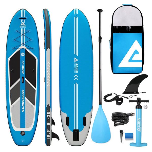 Inflatable Stand Up Paddle Board SUP Paddleboarding Surfboard with Paddle Backpack Leash