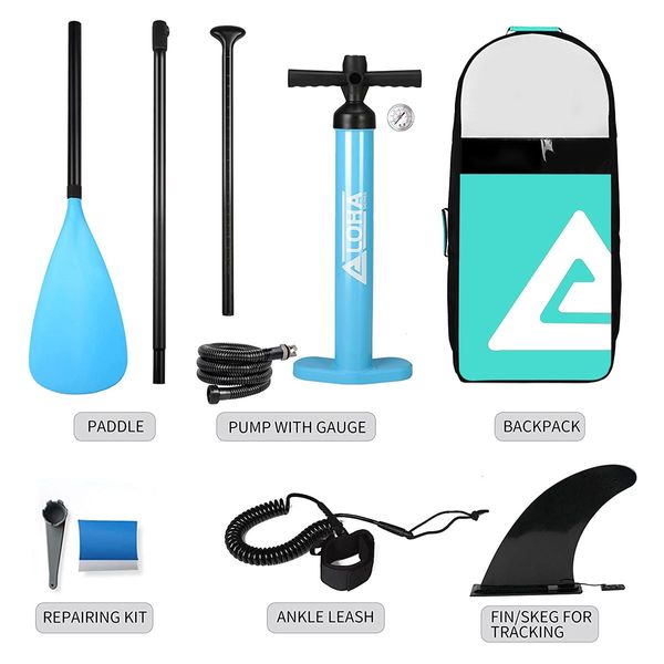 Stand Up Paddle Board SUP Inflatable Paddleboard with Paddle Backpack Leash Pump 