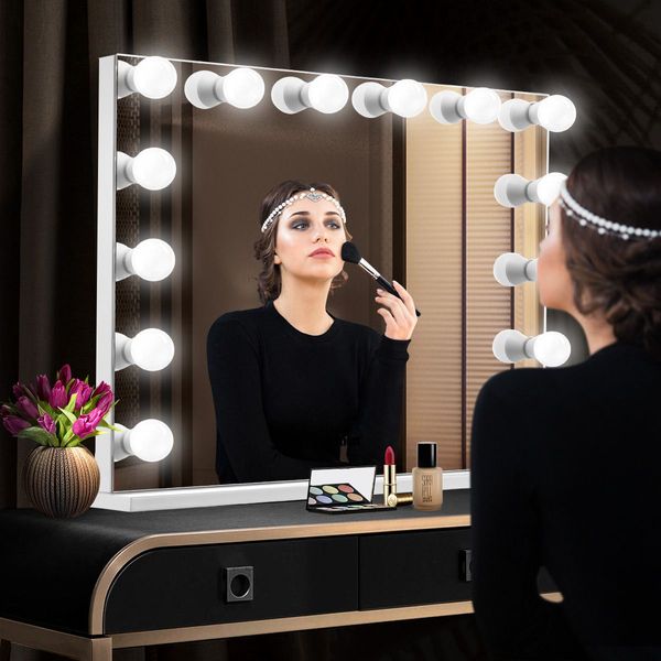 Hollywood 14 Led Light Dressing Vanity Mirror W/5X Magnify Mirror For Flawless Makeup